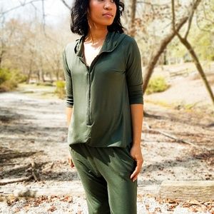 Olive Hoodie Jumpsuit